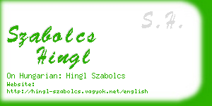 szabolcs hingl business card